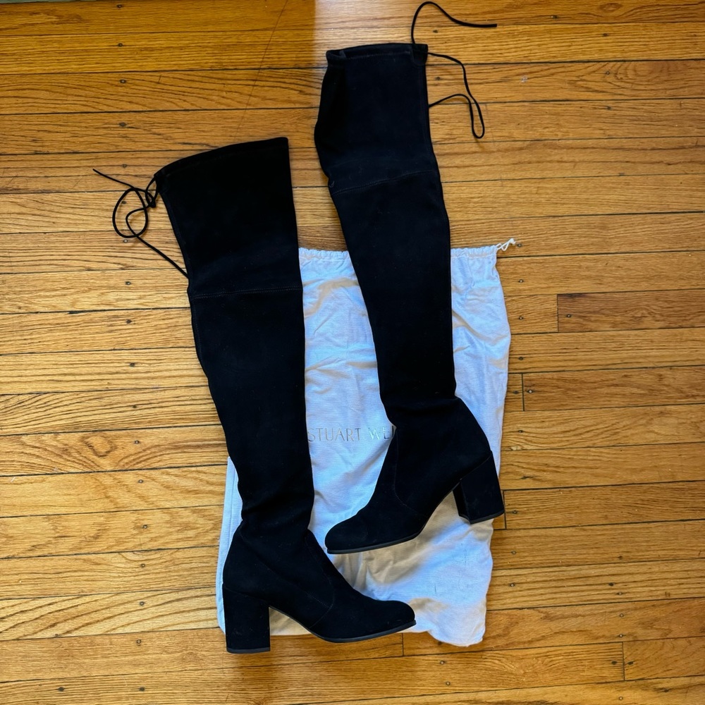 Stuart Weitzman black boots - Tieland over the knee boot suede